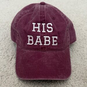 Hubs & Hers HIS BABE Baseball Hat in Cranberry
